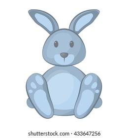 Cute blue rabbit colorful icon