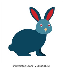Linda Ilustración vectorial de conejo azul