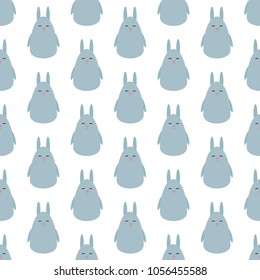 Cute blue rabbits pattern