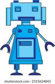 Vector de iluminación de Robot Azul Cuaderno