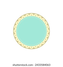 Cute blue round label isolated on a white background.