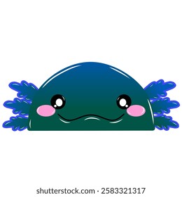 cute blue Salamander vector, cartoon Salamander face, drawing Salamander face easy and simple. Cute Salamander vector design. Cute axolotl vector