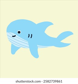 a cute blue shark design vector