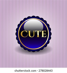 Cute blue shiny badge
