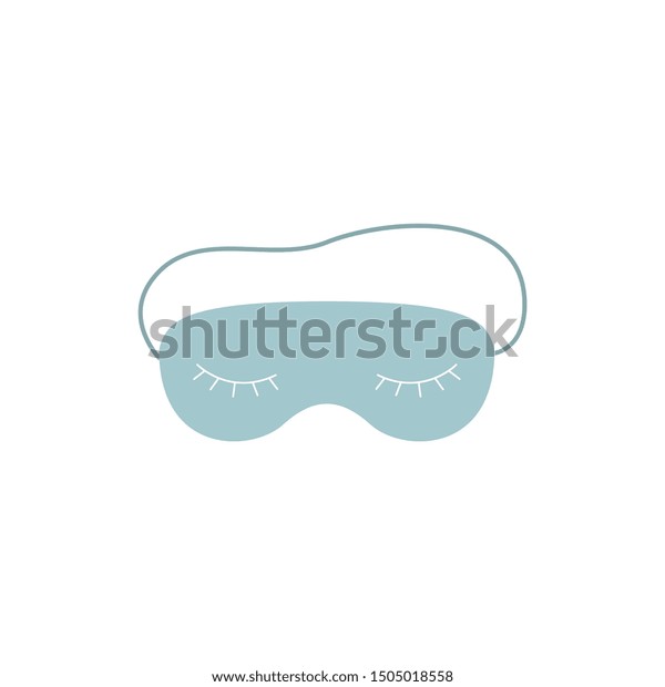 Cute blue sleeping mask with closed eyes
and eyelashes. Sleep mask and night accessory for relaxation.
Isolated flat cartoon vector
illustration.