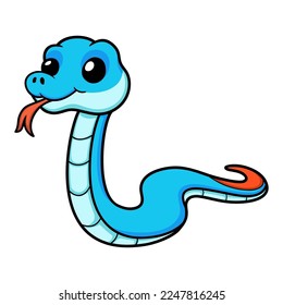 Cute blue snake viper cartoon