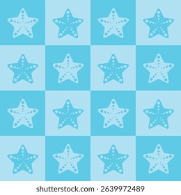Cute Blue Starfish Pattern – Seamless Ocean Design for Kids, Backgrounds, and Digital Projects