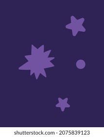Cute blue stars. Night sky on day of horrors. Evening, party, holiday. Graphic elements for social networks. Website design, beautiful pictures. Icons for children. Cartoon flat vector illustration