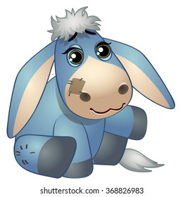 Cute Blue Toy Donkey. Vector.