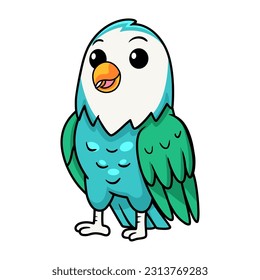 Cute blue turquoise bird cartoon