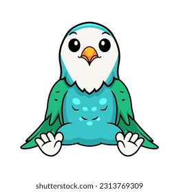 Cute blue turquoise bird cartoon