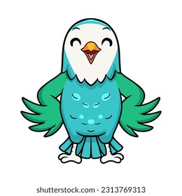 Cute blue turquoise bird cartoon