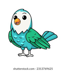 Cute blue turquoise bird cartoon