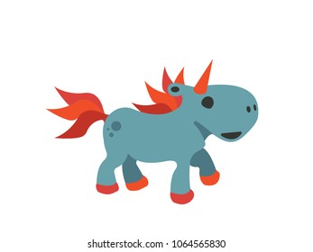 Cute blue unicorn