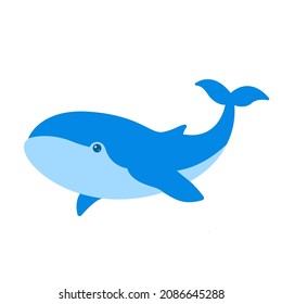 Cute Blue whale Flat vector logo icon Illustration design Whales Clipart