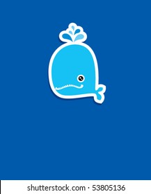 cute blue whale tag