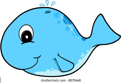 Ilustración del vector de ballena azul