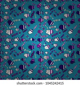 Cute blue, white and black colors elements. Vector illustration. Seamless hearts pattern. Repeating texture. Valentine':s Day card seamless background pattern heart.