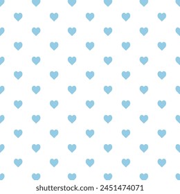 Cute Blue White Heart Seamless Pattern Background Vector