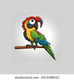 Cute blue and yellow parrot vector image