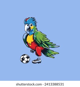 Cute blue and yellow parrot vector image