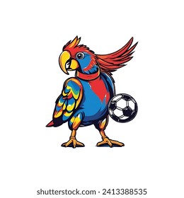 Cute blue and yellow parrot vector image