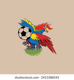 Cute blue and yellow parrot vector image