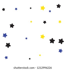 Cute blue and yellow pattern in small flower. Little cute flowers. White background. Ditsy floral background. The elegant the template for fashion prints.