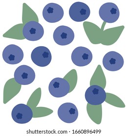 Cute Blueberry Background, Vector Illustration