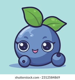 Cute blueberry cartoon image vector illustration