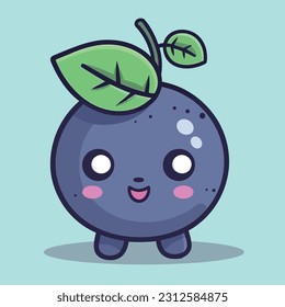 Cute blueberry cartoon image vector illustration