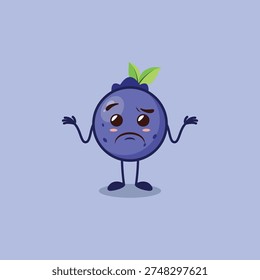 The cute Blueberry character is bewildered