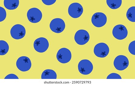 Cute blueberry fruits pattern background vector design