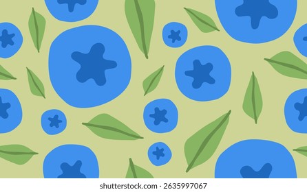 Cute blueberry fruits pattern background vector design