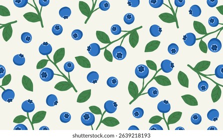 Cute blueberry fruits pattern background vector design