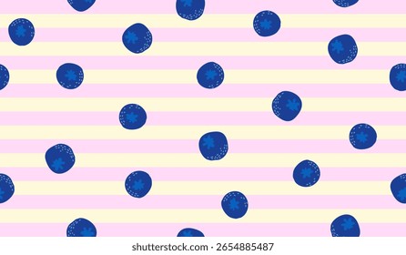 Diseño lindo del Vector del fondo del patrón de las frutas del arándano