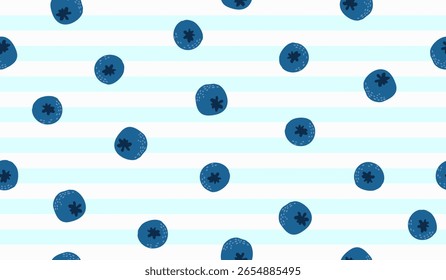 Diseño lindo del Vector del fondo del patrón de las frutas del arándano