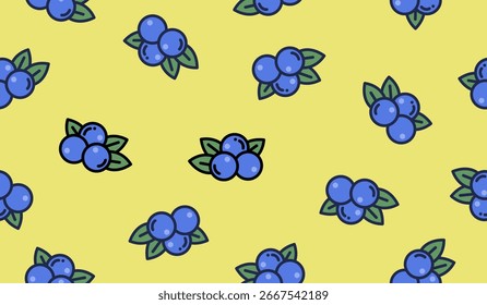 Diseño lindo del Vector del fondo del patrón de las frutas del arándano
