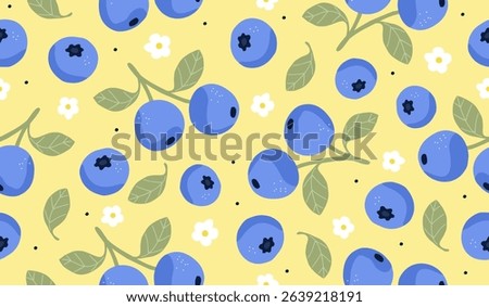 Cute blueberry fruits pattern background vector design