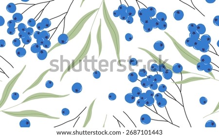 Cute blueberry fruits pattern background vector design