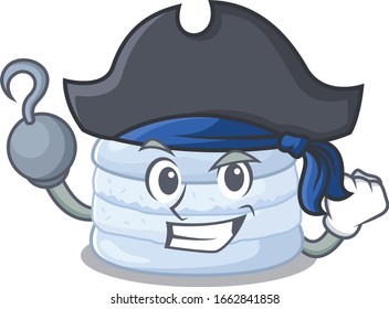 Cute blueberry macaron mascot design with a hat