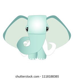 Cute blue-gray elephant