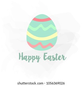 cute bluish green easter egg vector