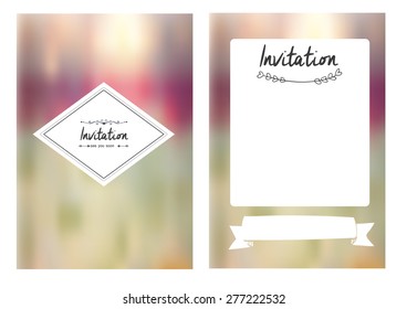 cute blur invitation card
