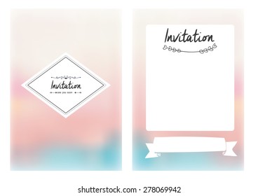 cute blur invitation card