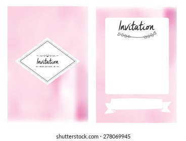 cute blur invitation card