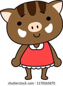 Cute Boar child's emotional expression