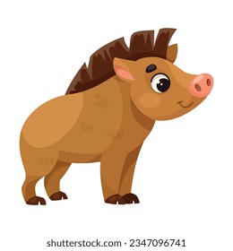 Cute Boar with Hoof and Snout as Forest Animal Vector Illustration