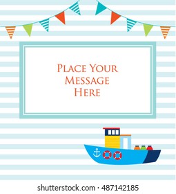 cute boat part message card