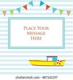 cute boat part message card